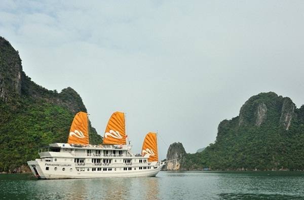 Contemplating the beauty of Ha Long Bay with the Paradise Luxury Cruise