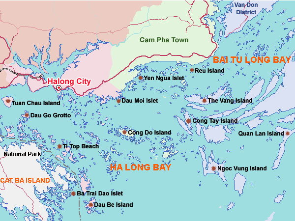 Map Of Caves In Halong Bay