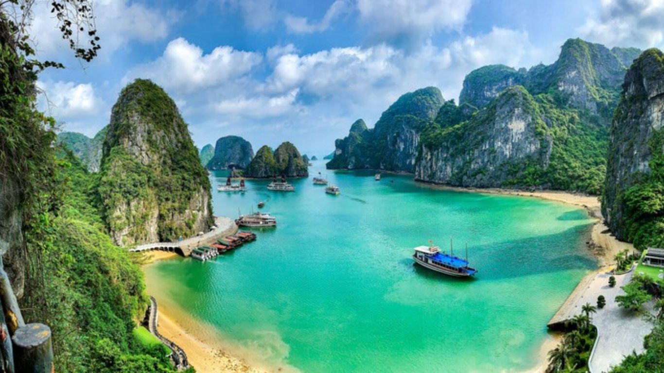 Aerial view of Halong Bay