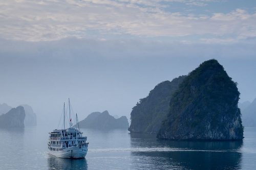 Halong Bay in the mist