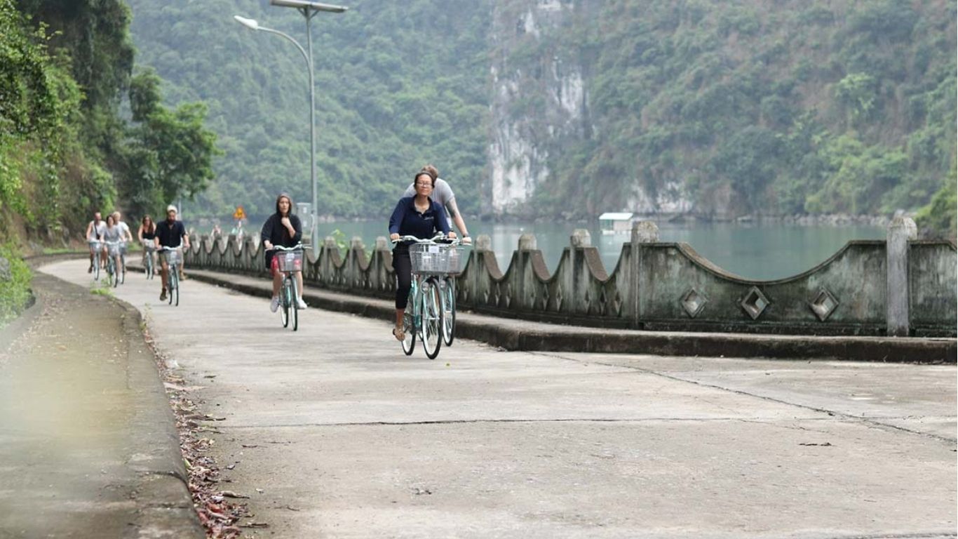 Cycling tour at Cat Ba Island
