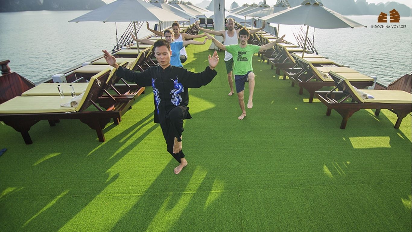 Tai Chi on Bai Tu Long bay cruise