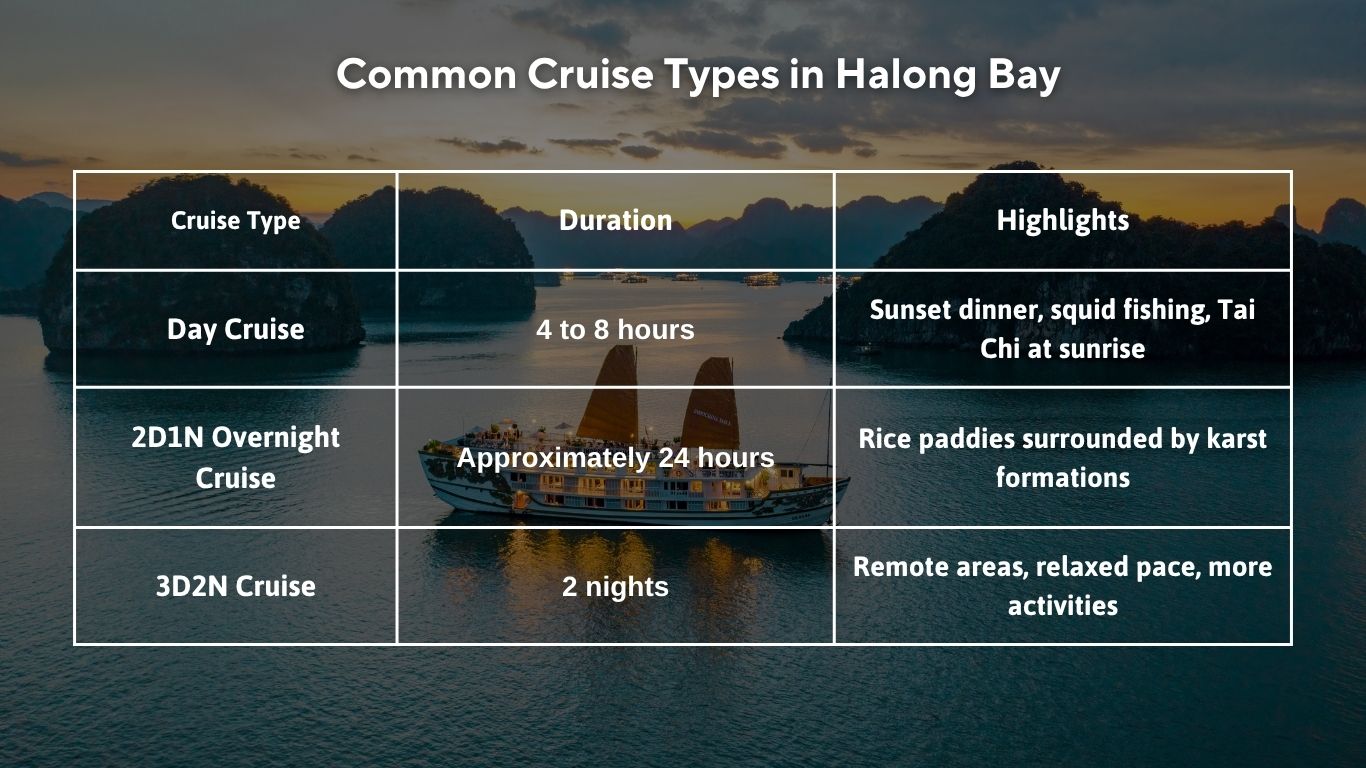 Common Cruise Types in Halong Bay